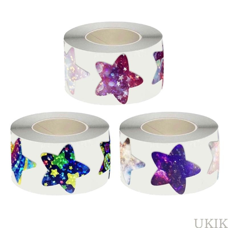 500Pcs/Roll Starry Star Stickers Adhesive Glitter Stickers Kids Reward Labels
