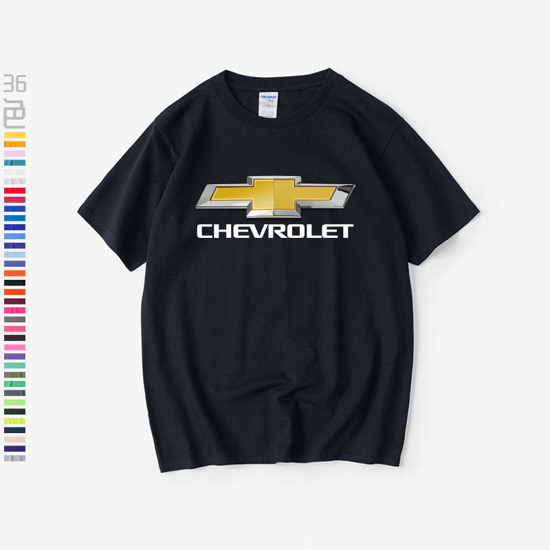 Chevrolet Logo เสื้อยืดแขนสั้น 100% ฝ้าย สำหรับงานซ่อมและล้างรถ