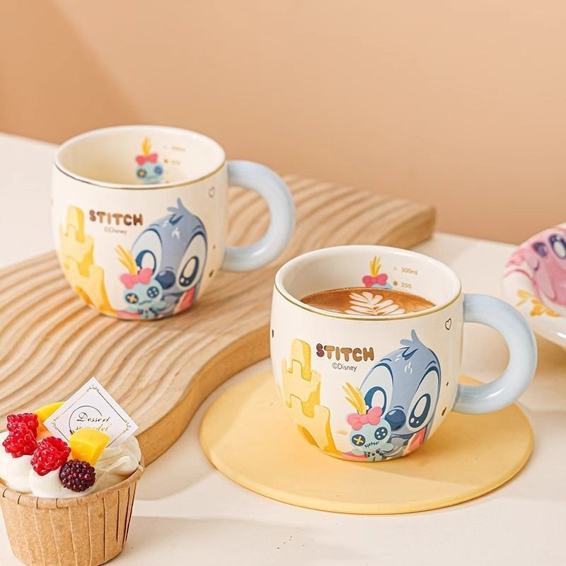 ใหม่ High-End Pooh การ์ตูนถ้วยเซรามิคทนความร้อนทนความร้อนทนความร้อนสูง @