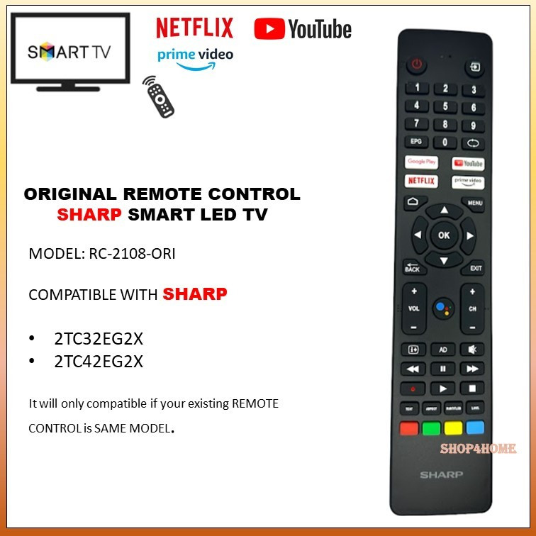 2TC32EG2X LED TV สมาร์ททีวี Android TV รีโมทคอนโทรล 2TC42EG2X 4TC55EK2X ANDROID TV