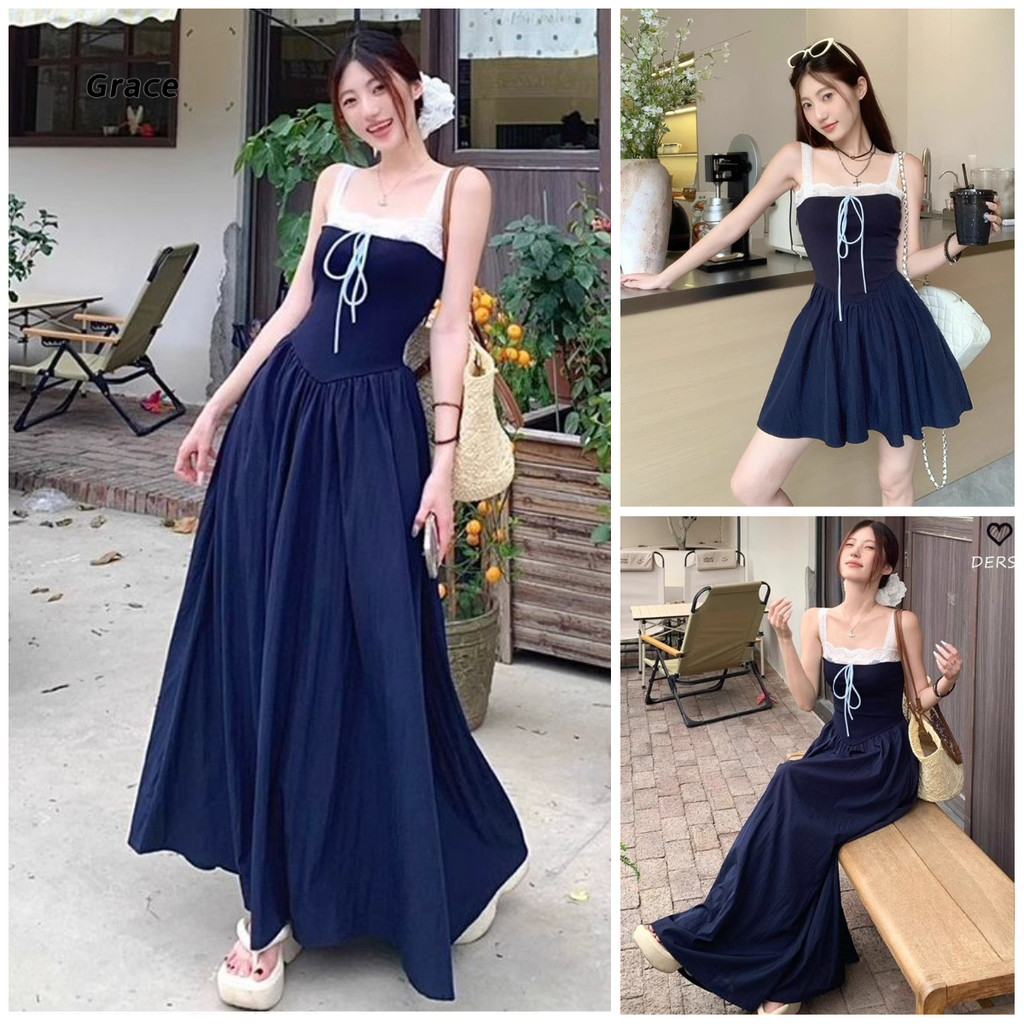 กระโปรงยาวสไตล์A-line เย็บลูกไม้ ทรงslimmer เหมาะสำหรับฤดูร้อน