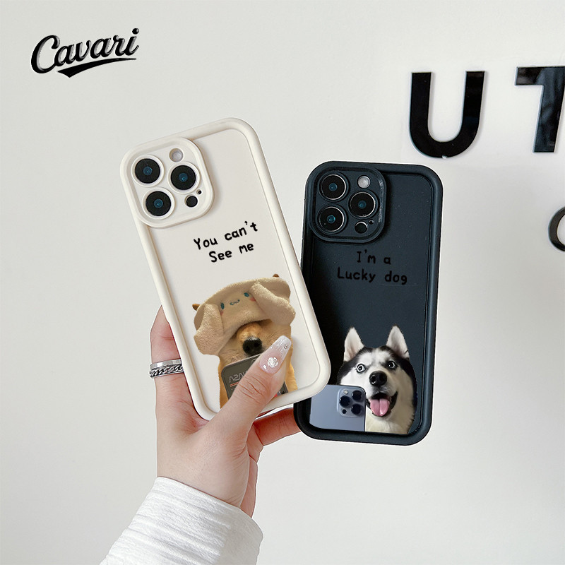 โทรศัพท์มือถือ OPPO จัดส่งจากประเทศไทย แมวและหมาเซลฟี่ for OPPO A17 A57 A3s A18 A53 A16 เคสโทรศัพท์ม