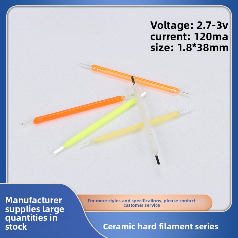 10PCS เซรามิค Hard Filament 38 มม.3 V LED Filament Edison Filament แหล่งกําเนิดแสงอุปกรณ์เสริมขายส่ง