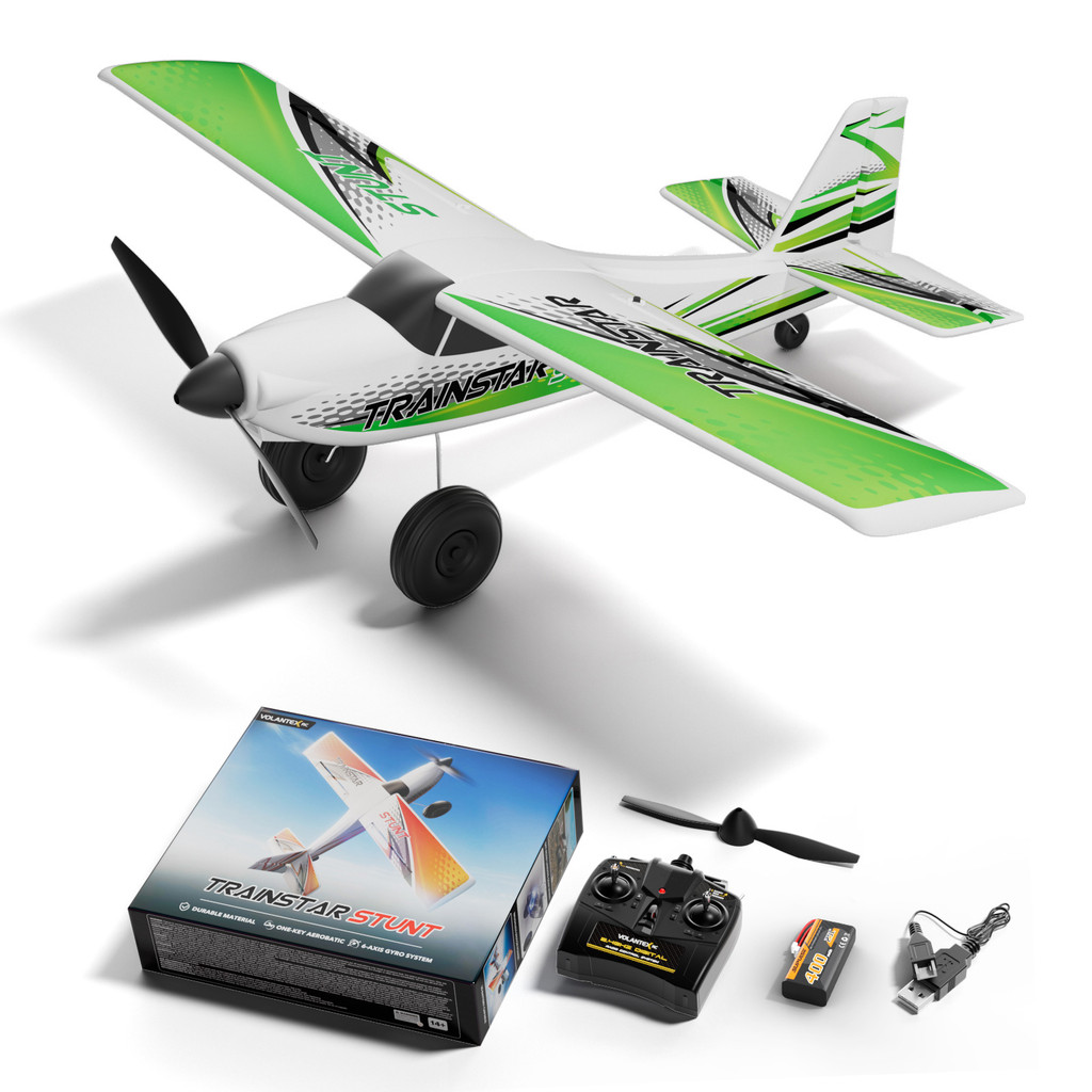 VOLANTEXRC เครื่องบิน RC Brushless Trainstar Stunt 500 มม.รีโมทคอนโทรลเครื่องบิน Fighter 6 แกน Gyro 4 CH 3 โหมดและ Aerobatics 2.4GHz วิทยุควบคุมเครื่องบินสําหรับผู้เริ่มต้น 768-4
