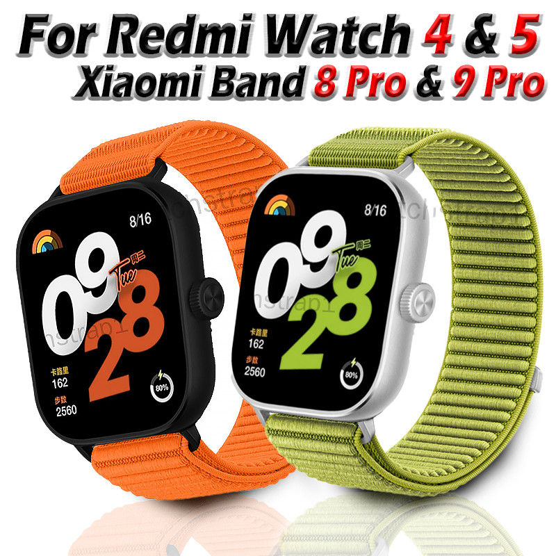 ไนลอนสายกีฬาสําหรับ Redmi Watch 5 4 Xiaomi Band 9 Pro 8 Pro แฟชั่น Breathable สําหรับ Xiaomi Band 8 Pro สําหรับ Redmi นาฬิกา 4