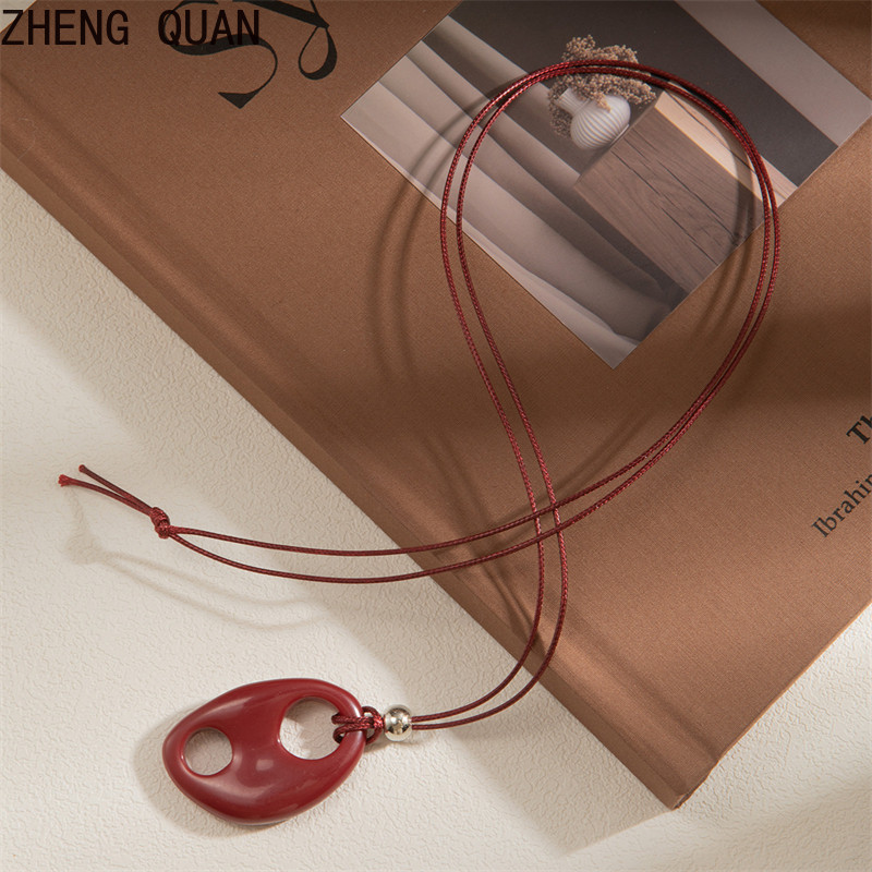 สร้อยคอมีจี้เรซินอสมมาตรแบบเรขาคณิต เครื่องประดับแฟชั่นสำหรับผู้หญิง เป็นของขวัญวันหยุดที่ยอดเยี่ยม - รูปที่ 6