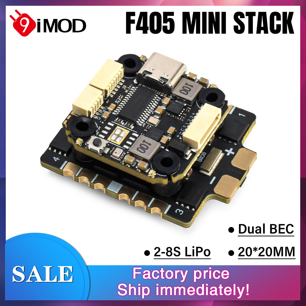 9IMOD MINI F405 Flight Stack F405 ควบคุมการบิน 60A ESC 3-8S Lipo 20x20 มม.ICM42688 Gyro สําหรับ RC 7
