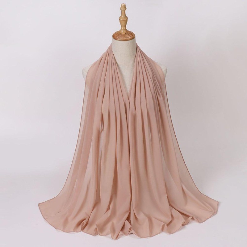 (Local Delivery) Fashionable Simple Chiffon Solid Color Shawl Bandana