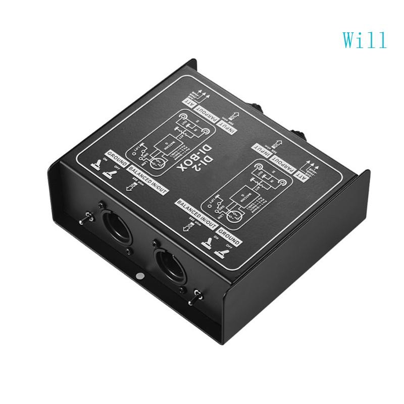 จะ Passive DI Box กล่องฉีดโดยตรงตัวแปลงเบสกีตาร์เสียงรบกวนต่ํา