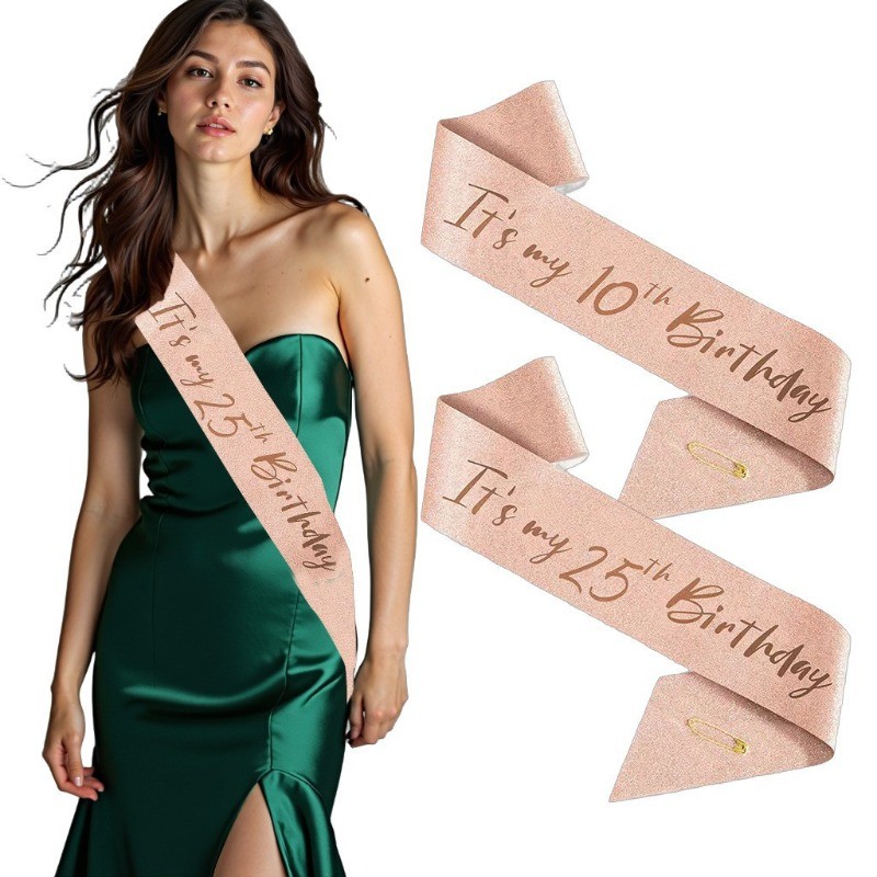 Rose Gold Its My 3--25th Birthday Sash Birthday ตกแต่งสําหรับสาววันเกิด Party Favors