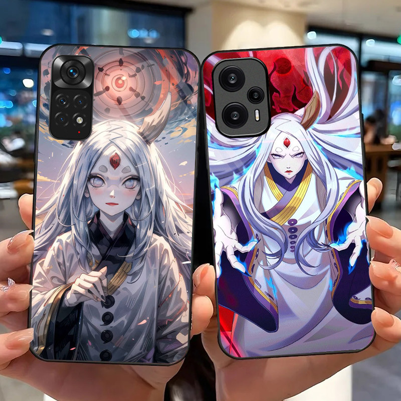 Naruto Kaguya Otsutsuki แก้วเคสโทรศัพท์สําหรับ Xiaomi Redmi หมายเหตุ 13 Pro Plus 12 4G 11 10 5G 9 ฝา