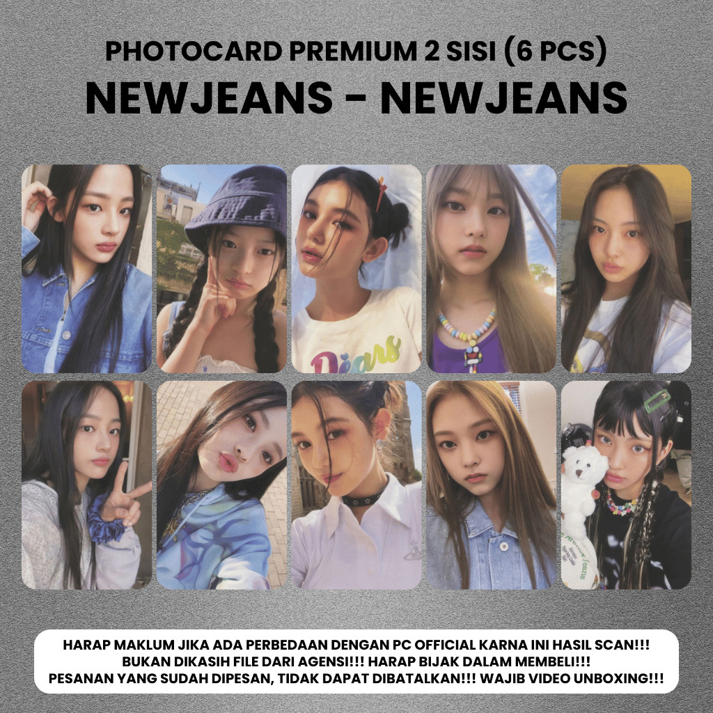 (CONTAINS 6 ชิ้น) บัตรคําศัพท์ NJZ NJ ALBUM - PC Premium 2 ด้าน Kpop Merch Unofficial การ์ด