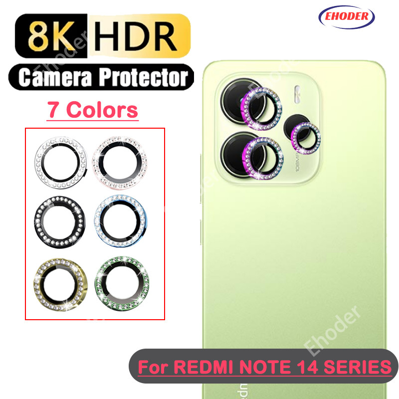 เพชรโลหะแหวน Protector กล้องฟิล์มสําหรับ Redmi หมายเหตุ 14 Pro 4G 5G 2025 คลุมทั้งหมดสําหรับ Note14 Note14Pro 14Pro เลนส์เชลล์