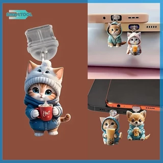 UTZN> น่ารัก 2D โทรศัพท์ Anti Dust Charge Port Plug สําหรับ Type C Dust Protection Stopper Accessorie ใหม่