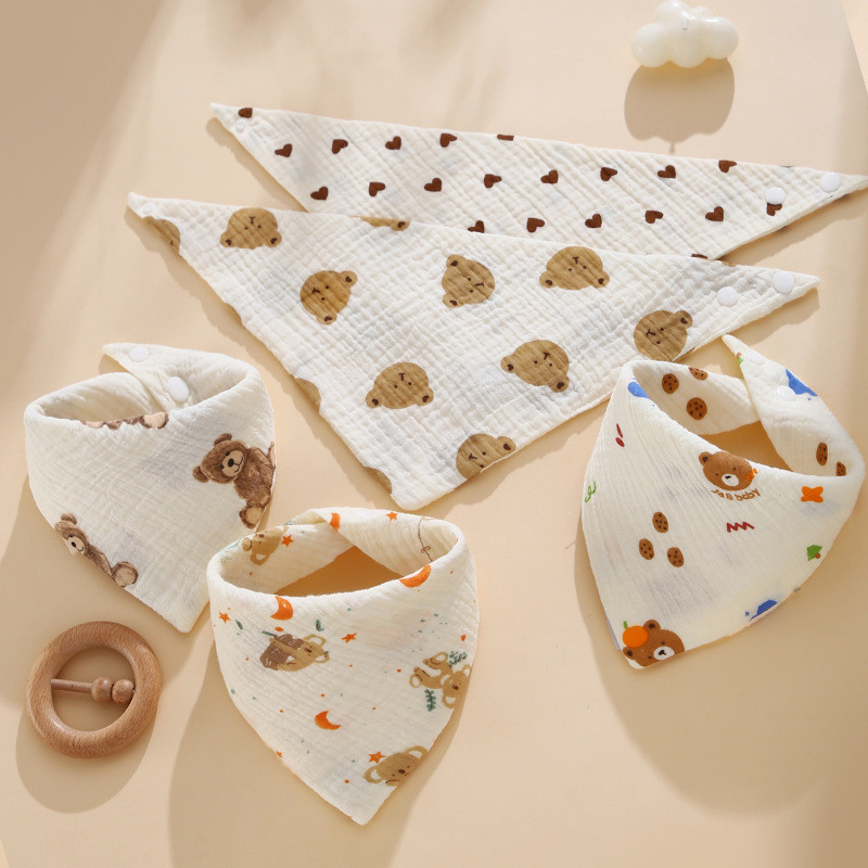 ผ้ากันเปื้อนเด็ก 100% ผ้า(Cotton) - ผ้ากันเปื้อนสามเหลี่ยมสำหรับทารก ไซส์แรกเกิด - ดีไซน์การ์ตูนน่ารัก สำหรับทารกและเด็กเล็ก - รูปที่ 3