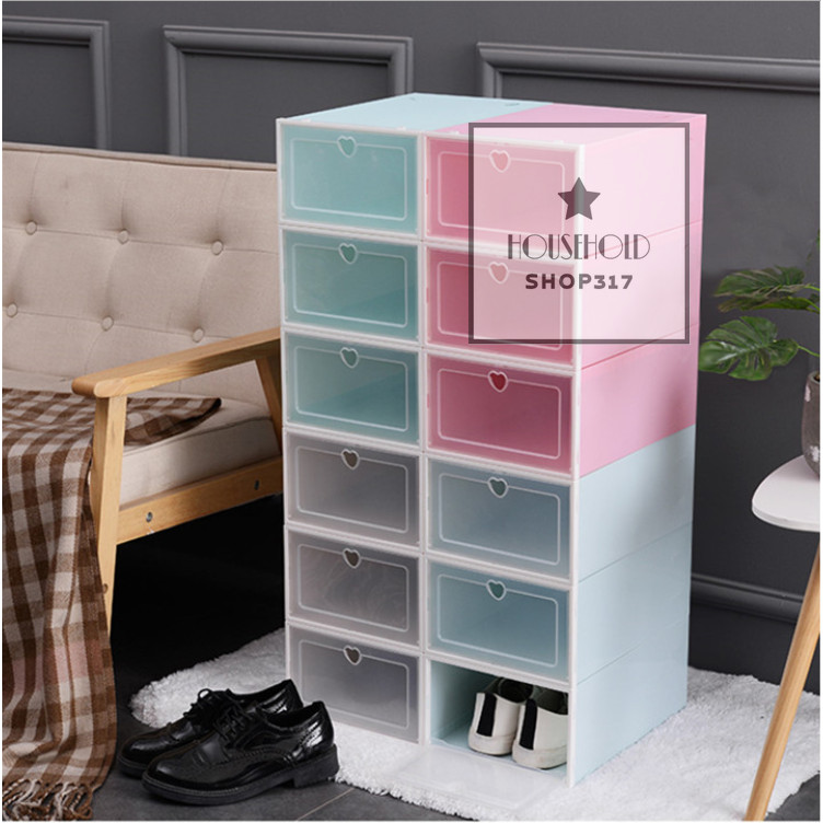 กล่องใส่รองเท้า กล่องรองเท้า กล่องเก็บของ เปิดฝาด้านหน้า hh99