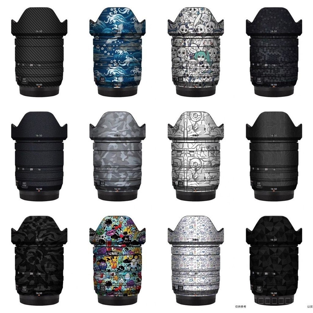 Donkey Walking เหมาะสําหรับสติกเกอร์ Fuji XF16-50 1650 ฟิล์มเลนส์รวมทุกอย่างฟิล์มป้องกันฝ้าสีไม่ทําเ