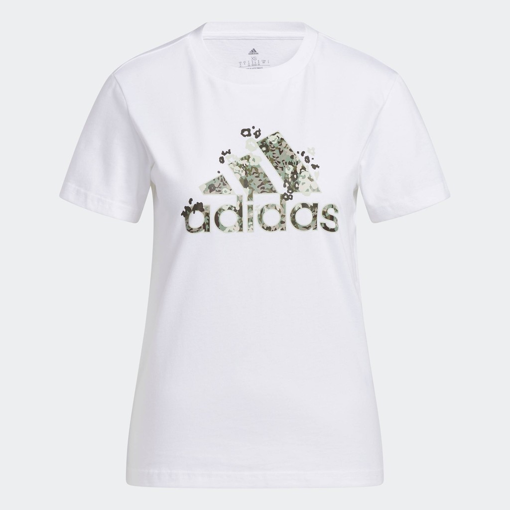 adidas ไลฟ์สไตล์ เสื้อยืดพิมพ์ลาย Floral Badge of Sport ผู้หญิง สีขาว H52233