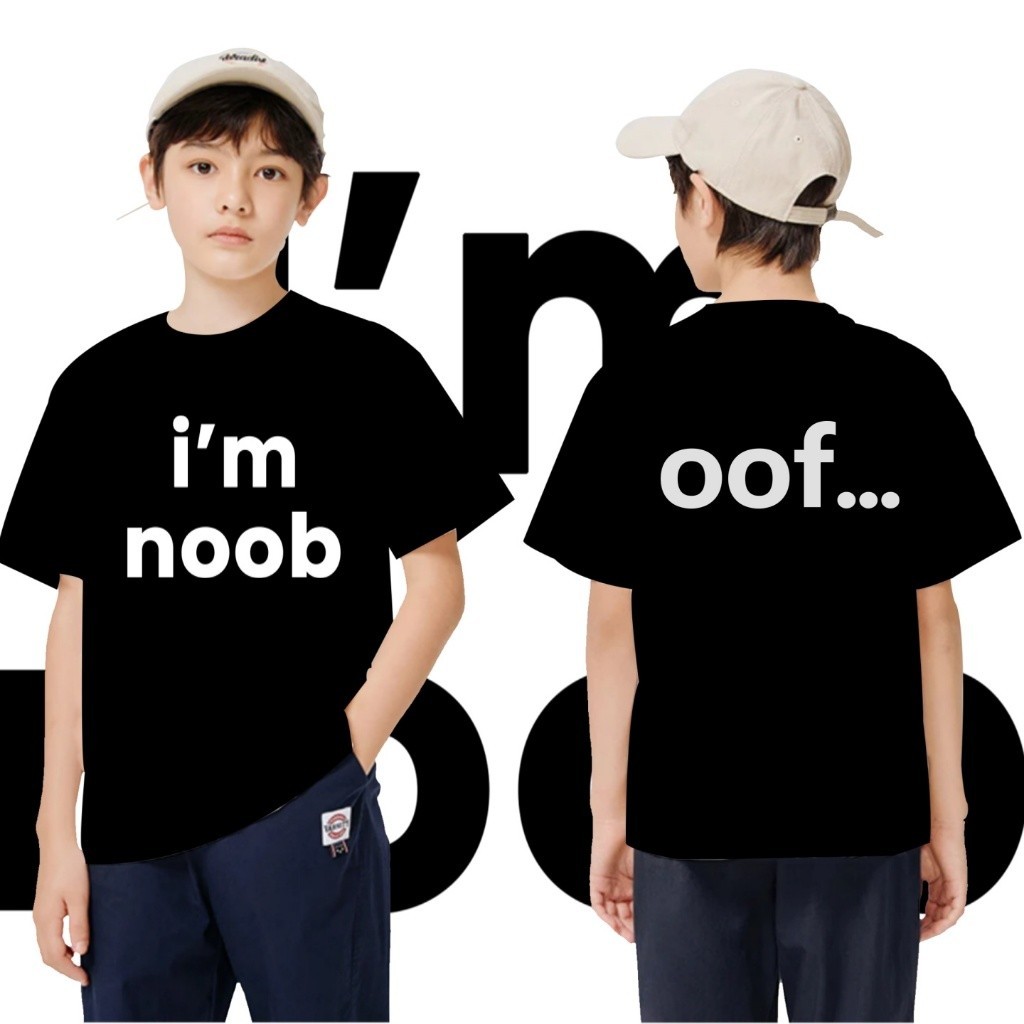 (จัดส่งตลอด 24 ชั่วโมง)KIDS TNASA【I'm noob】พร้อมจัดส่งค่ะ เสื้อเด็ก เสื้อยืดสีขาวชุดเด็กผู้ชาย boy shirt