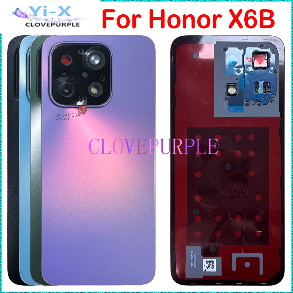 ฝาหลังแบตเตอรี่สําหรับ Huawei Honor X6B JDY-LX1 JDY-LX2 แผงด้านหลังประตูพร้อมเลนส์กล้องพลาสติกอะไหล่