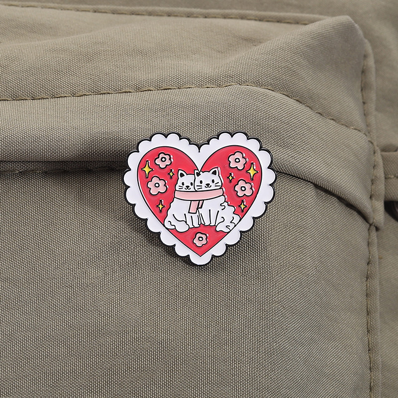 เข็มกลัดการ์ตูนลายแมวสีชมพูน่ารัก พินหัวใจ Cats Paw สำหรับกระเป๋าเป้ และของขวัญให้เพื่อน - รูปที่ 7