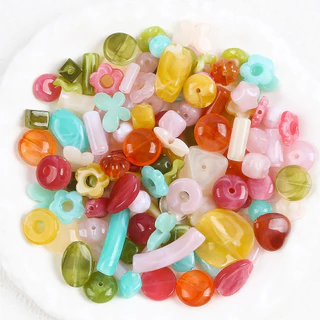 ลูกปัดอะคริลิกคละสี 20 กรัม สําหรับทําเครื่องประดับ DIY อุปกรณ์เย็บเสื้อผ้า สร้อยข้อมือ สร้อยคอ
