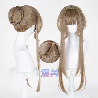 【Manmei】Genshin Impact Sandrone Cosplay Wig 75cm Long Warm Brown Heat-Resistant Synthetic Hair