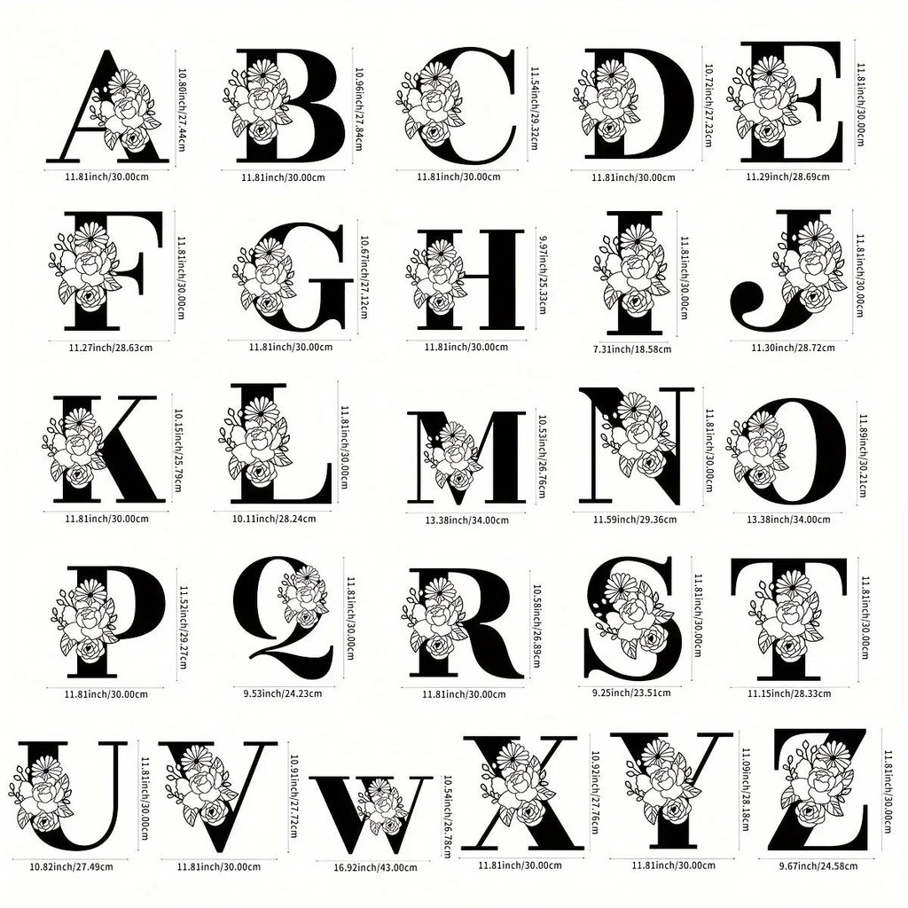 ศิลปะผนังโลหะ ชื่อย่อ ดอกไม้-ป้ายตัวอักษรเหล็กหรูหราสําหรับตกแต่งบ้าน,ออกแบบตัวอักษร ทําเอง ทุน,ตัวอักษรดอกไม้วินเทจ