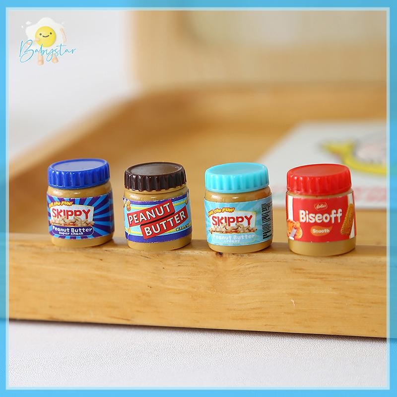 [Inthehot-t] 6 ชิ้นตุ๊กตาจิ๋วจําลองเนยถั่วรุ่นตกแต่งสําหรับตุ๊กตาอุปกรณ์เสริมตกแต่งบ้าน [ใหม่]