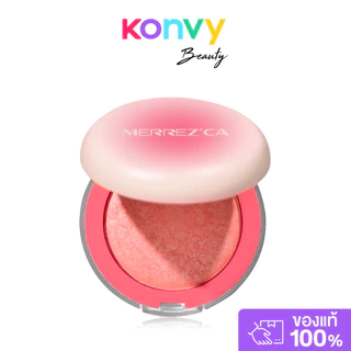 Merrezca Turn On Blush 9g เมอร์เรซกา บลัชออนสีสันสดใสที่มีไฮไลท์เล่นแสงในตัว.