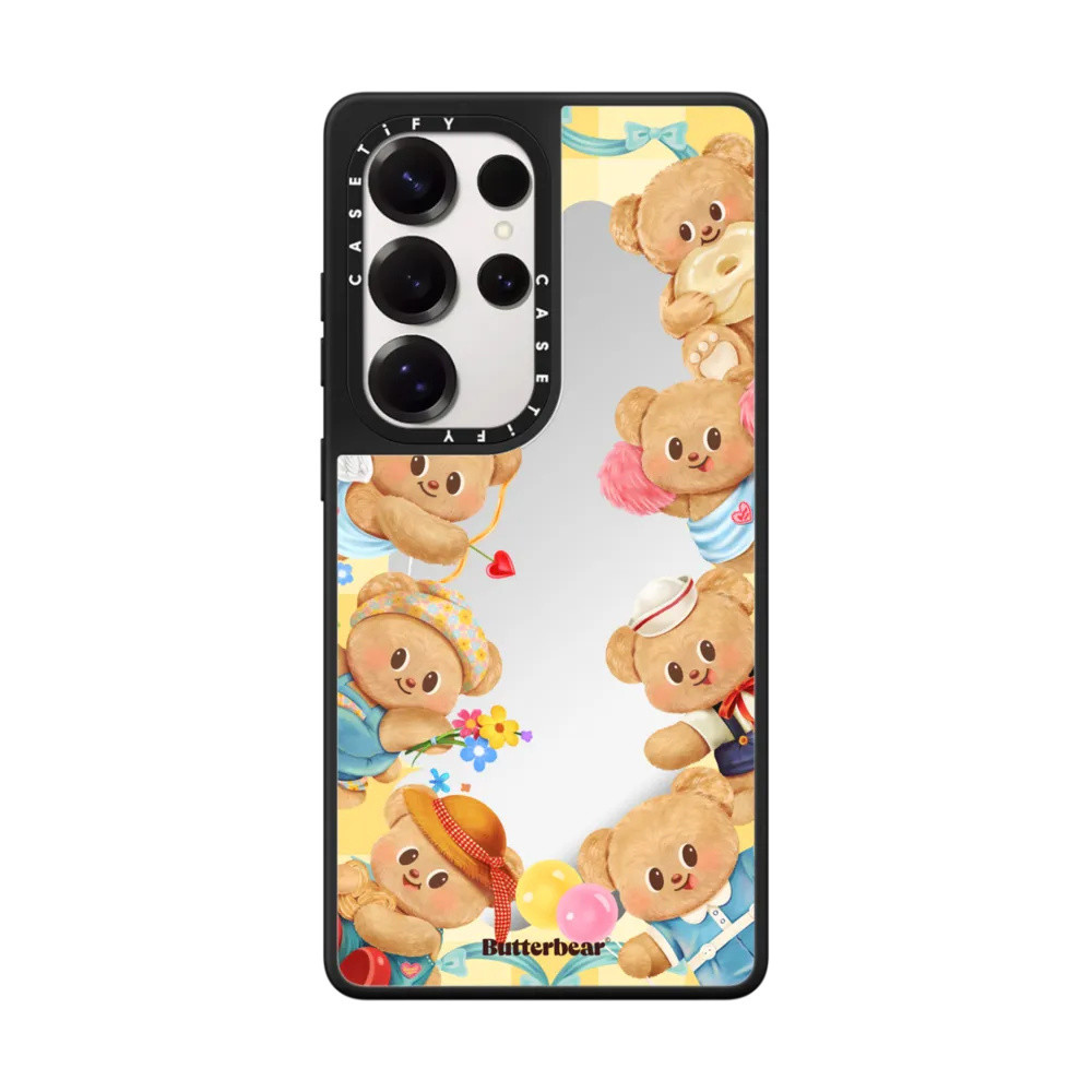 SAMSUNG น่ารักเนยหมีกระจกแม่เหล็กสําหรับSamsung Galaxy S25 24 23 UItraกันกระแทกป้องกันปลอก - รูปที่ 2