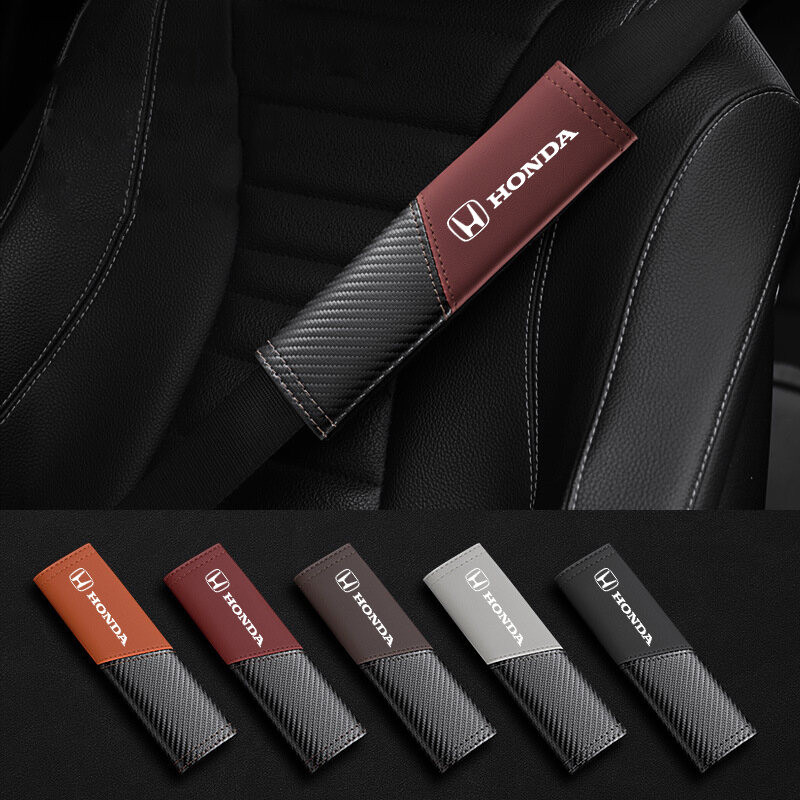 2 ชิ้น Honda Universal รถที่นั่งเข็มขัดนิรภัยครอบคลุมเข็มขัดหนังไหล่ Pad รถเข็มขัดนิรภัยไหล่ Protectors สําหรับ Honda City Hatchback Civic fc fd Accord Jazz BRV HRV CRV