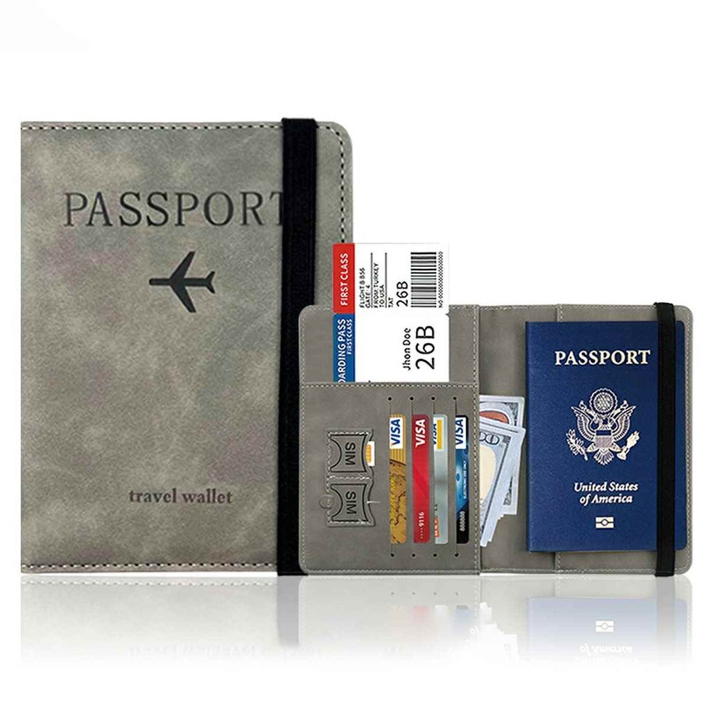 Pu Leather Passport Cover Visa Multifunctional Handy Travel Wallet MU888