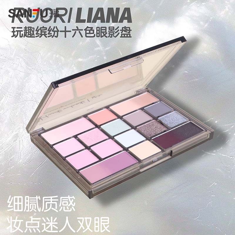 Lolina Fun พาเลทอายแชโดว์สีสิบหกสีสันสดใสสําหรับแต่งตาผงอายแชโดว์สามเณร 4837788.22