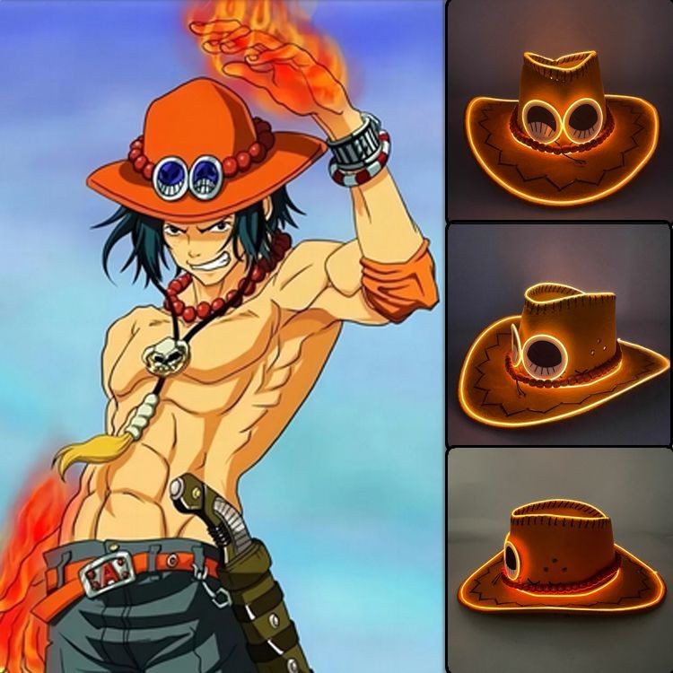 หมวกCosplay One Piece ลายAce และZoro เรืองแสง สำหรับHALOWEEN