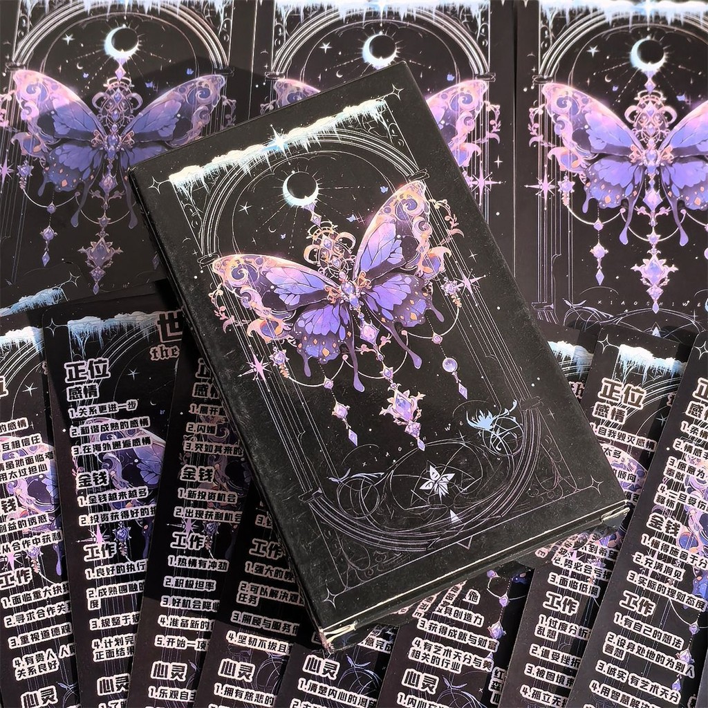 โรงงาน Original Tarot Tarot Frost Tarot สีม่วงผีเสื้อมูลค่าสูง 78 ชิ้น Tarot การเรียนรู้ไพ่ทาโรต์มาพร้อมกับการ์ดอิตาลีใหม่ Original Tarot West Frost Purpleswf