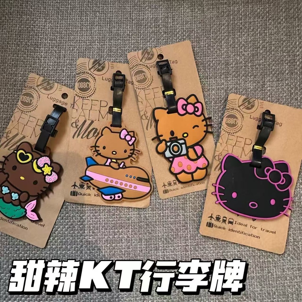 แท็กกระเป๋าเดินทางKT Cat & Hello Kitty พร้อมป้ายแสดง ใช้งานกับกระเป๋าเป้สะพายหลังและกระเป๋าถือ