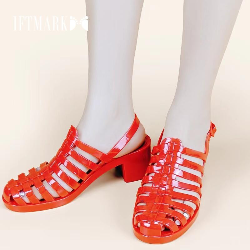 IFTMARK รองเท้าผู้หญิง รองเท้าแตะรัดส้น เสริมส้นสูง ส้นตึก ใส่สบายไม่กัดเท้า (รัดส้นลิซ่า)[ส่งเร็วพิเศษ]