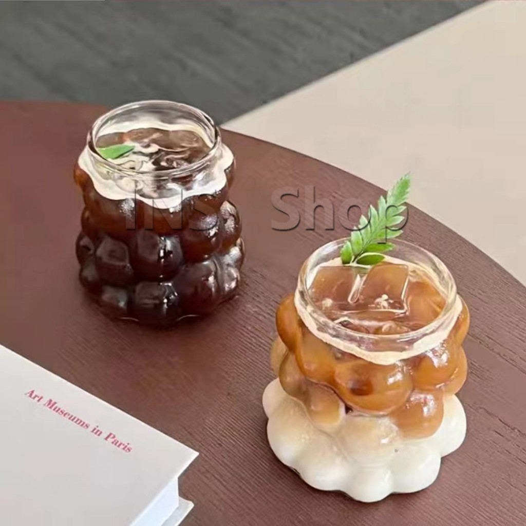 INS แก้วรูปทรงองุ่น 350ml แก้วกาแฟ มินิมอล ถ้วยนม ใส่น้ำผลไม้สไตล์แฟชั่นน่ารัก Creative glass