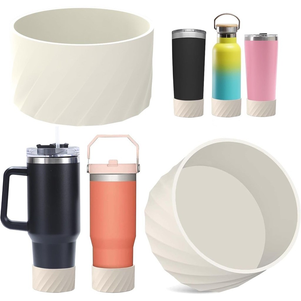 7 ซม.7.5 ซม.tumbler ซิลิโคน Boot ใช้งานร่วมกับ Stanley Quencher H2.0 40oz 30oz IceFlow Flip 20oz 30oz Stanley ถ้วย Hydroflask ป้องกันอุปกรณ์เสริมขวดน้ําด้านล่างแขน Cove
