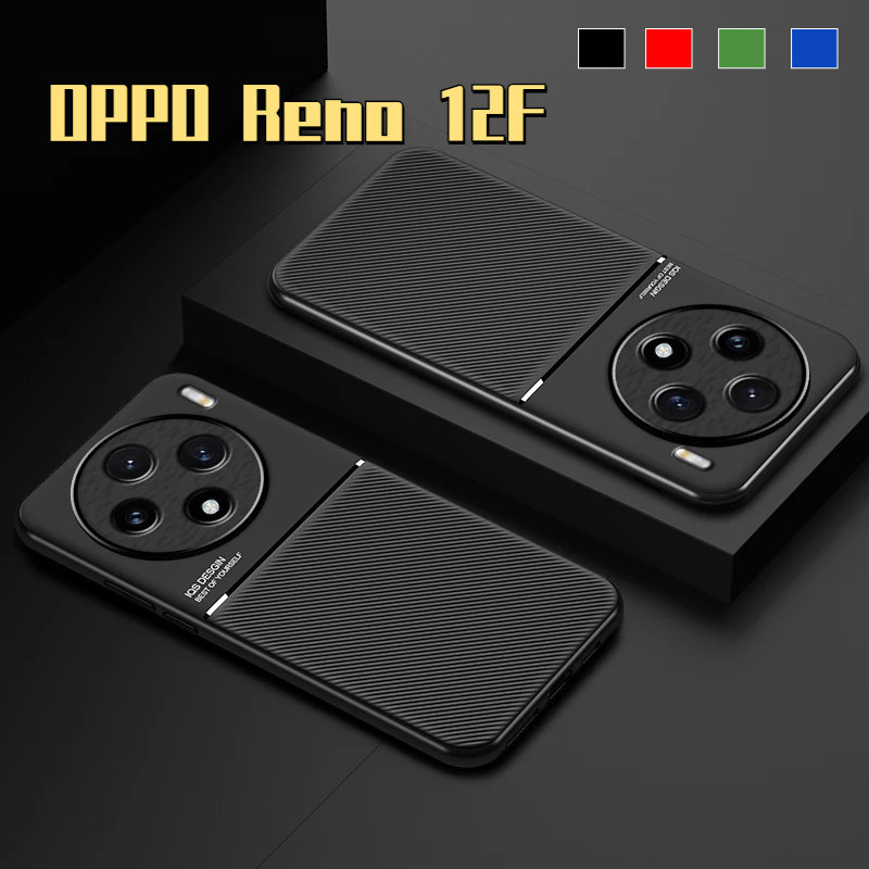 ปลอกกันกระแทกสําหรับ OPPO Reno 12 F 5G 2024 กรณีหนังขาตั้งแม่เหล็กเคสโทรศัพท์สําหรับ OPPOReno12F Reno 12F ซิลิโคนปกหลัง
