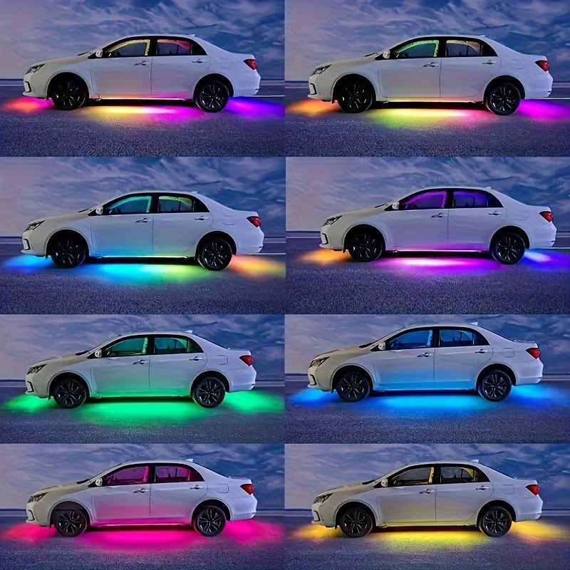 รถ Underglow Light APP + Remote ยืดหยุ่น Strip Led Underbody ไฟระยะไกล/APP ควบคุมรถ Led Neon Light RGB ตกแต่ง