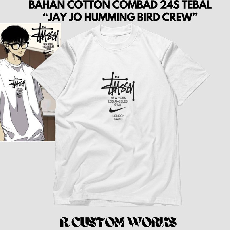 เสื้อยืด Jay Jo Windbreaker / Jay Jo Hummingbird Crew Stussy เสื้อยืดวัสดุหนา Combad 24s เสื้อยืดผู้