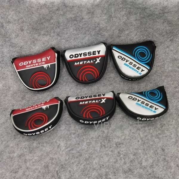 Iron cover golf ODYSSEY ชุดพัตเตอร์กอล์ฟชุดไม้กอล์ฟ Odyssey ชุดหัวครึ่งวงกลมชุดป้องกันไม้กอล์ฟรุ่นแม่เหล็ก