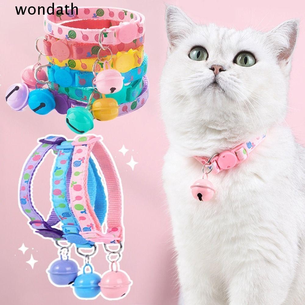 Wonda ปลอกคอสุนัขขนาดเล็ก, อุปกรณ์สําหรับสัตว์เลี้ยง ปลอกคอแมวแบบปรับได้, ลูกสุนัขน่ารักหัวแมวการ์ตูนสร้อยคอลูกแมว