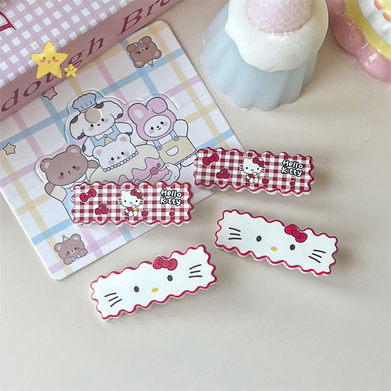 [JBTH] Kawaii Sanrio Hello Kitty Hairpin เครื่องประดับสาวอะนิเมะอุปกรณ์เสริมการ์ตูน Headrope Scrunchies ผมวงกลม Headdress ผมของขวัญ [JB]