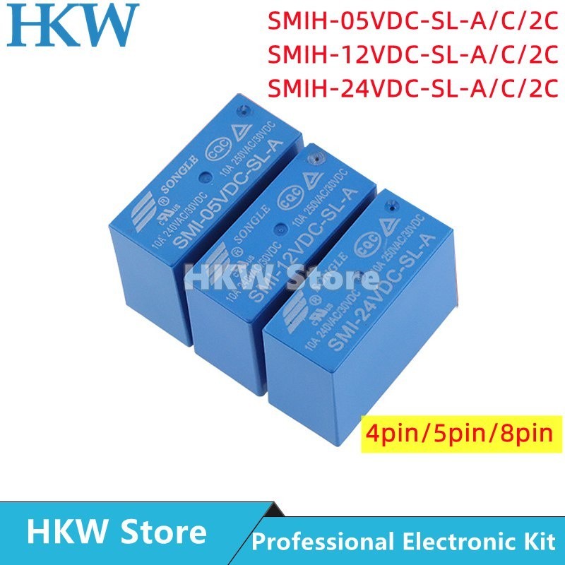 ❆10pcs Relay SMI-05VDC-SL-A SMI-12V 24VDC-SL-A  SMI-05VDC-SL-C SMI-12VDC-SL-C SMI-12VDC-SL-2C 5A 10A