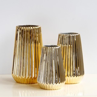 [lszcx6ล] แจกันสีทอง - สีทอง - โฮมออฟฟิศงานแต่งงาน, ของตกแต่…