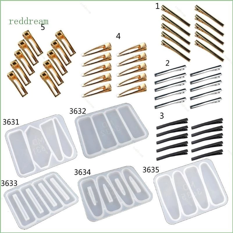 Redd กิ๊บติดผมรูปทรงต่างๆ Casting Moulds กิ๊บติดผมแม่พิมพ์ซิลิโคนเรซิ่น Mould