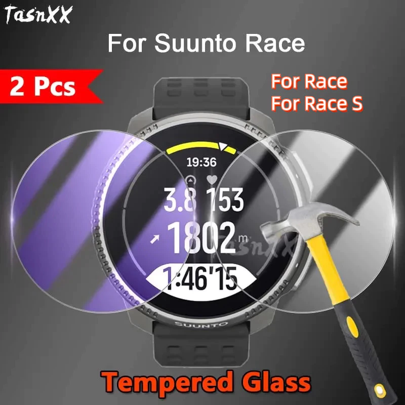 1/2/3/5 PCS สําหรับ Suunto Race / Race S สมาร์ทวอท์ช 2.5D Ultra Slim Clear / Anti สีม่วง 9H กระจกนิรภัยป้องกันหน้าจอฟิล์ม
